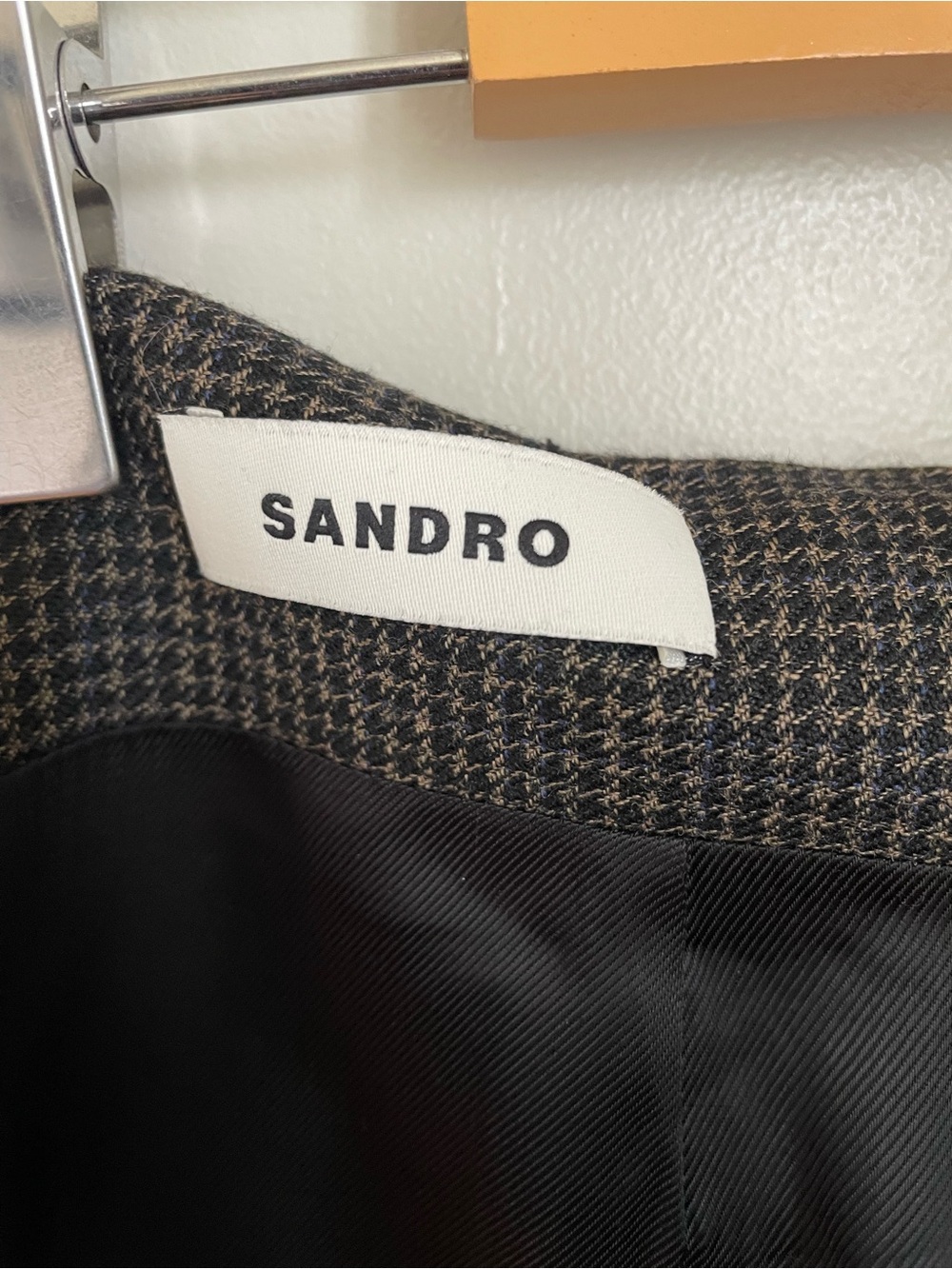 Sandro Yolanda Pleated Houndstooth Tweed Mini Skirt NWT Size XS Preppy Parisian - Picture 7 of 15